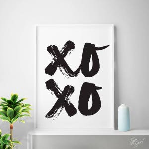 XOXO Printable 4x6 5x7 8x10 Hugs and Kisses Sofort Download Art Print XOXO Wall Art Love Wall Art Valentine Printable XO Kisses Fashion Art