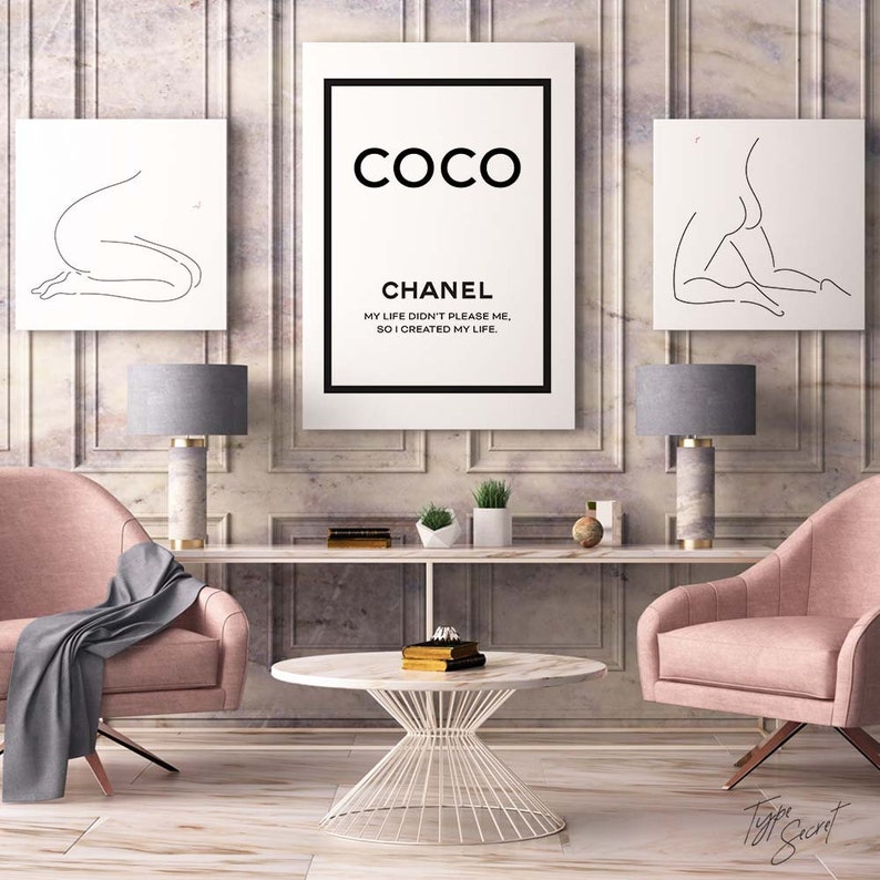 Coco Chanel printable Coco French printable art Chanel quotes | Etsy