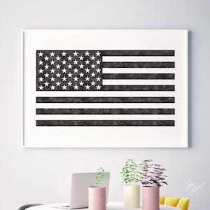 American Flag, American Flag Art, Patriotic, Flag, Minimalist Art Print, Minimalist Poster, Letterpress Print 4x6 print 5x7 8x10 11x14 50x70