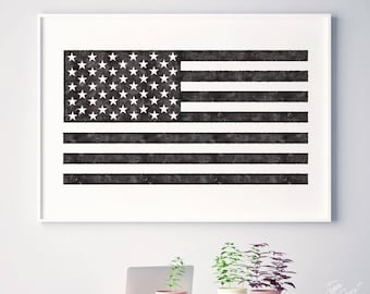 American Flag, American Flag Art, Patriotic, Flag, Minimalist Art Print, Minimalist Poster, Letterpress Print 4x6 print 5x7 8x10 11x14 50x70