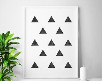 Black and white triangles wall prints, triangles art, triangles print, minimalist art, minimalist prints, minimalist triangle art