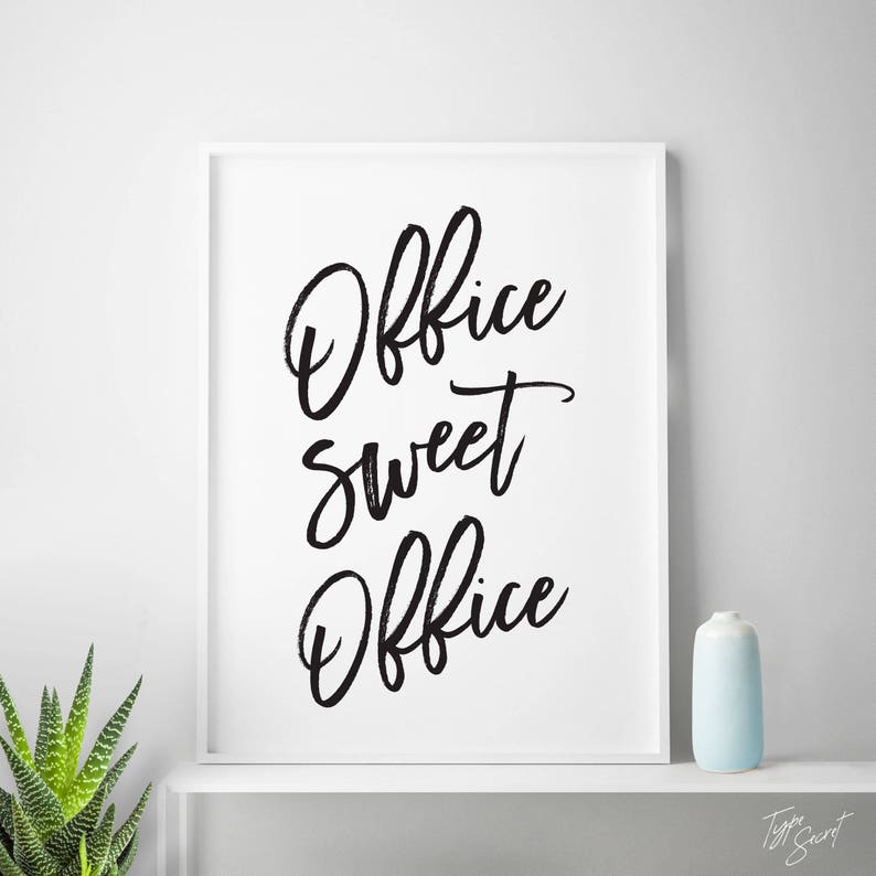 Black and White Printable Art office Sweet Office | Etsy