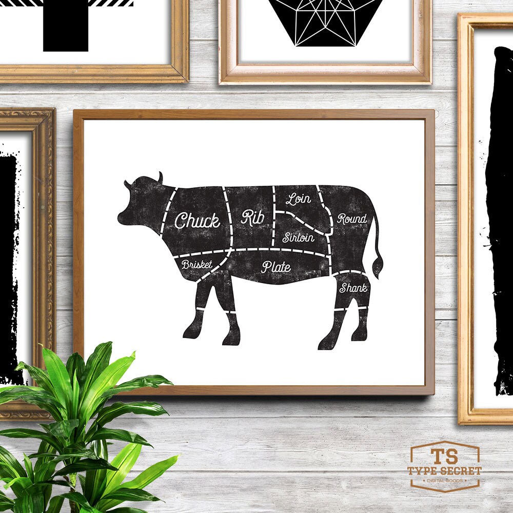 Cow Rustic Kitchen Art Decor Kitchen Printable Kitchen - Etsy