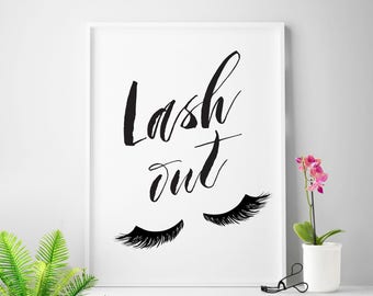 Eyelashes, room decor for teen girls, lashes, eyelash, gallery wall prints, wall prints, lash decor, wall decor, chic prints, makeup decor