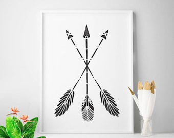 Arrows wall art, black and white boys decor, Arrow print, Arrows print, arrows printable art, boys tribal theme, boys room tribal decor
