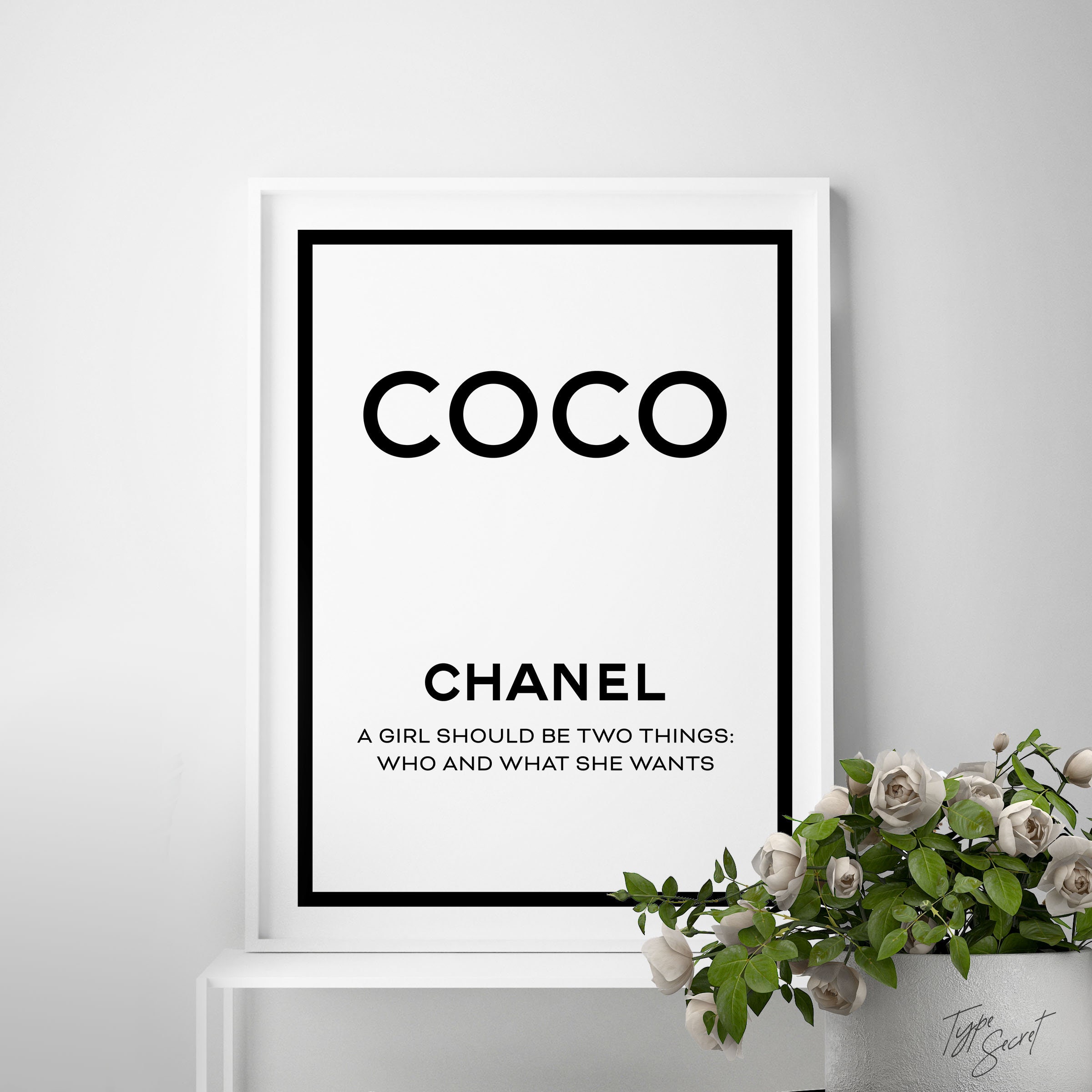 Coco Chanel quote prints A Girl Should Be Two Things Who What | Etsy