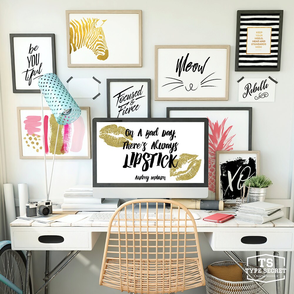 Boss Schreibtischschild Aus Holz – Motiv „Act Like A Lady, Think Like A Boss“ In Gold