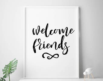 Wall decor, guest room, guest room decor, guest room signs, guest bedroom, guest room ideas, guest room art, welcome sign, welcome friends