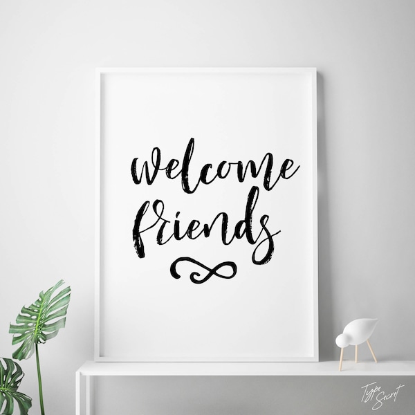 Wall decor, guest room, guest room decor, guest room signs, guest bedroom, guest room ideas, guest room art, welcome sign, welcome friends