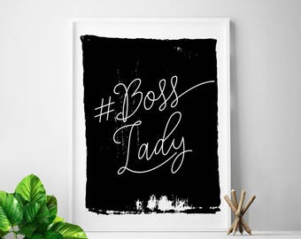 BOSS LADY, ideas de regalos para jefes, jefa, jefa, regalo para el día de los jefes, regalo para el jefe, arte de oficina, oficina en casa #boss #bosslady #girlboss