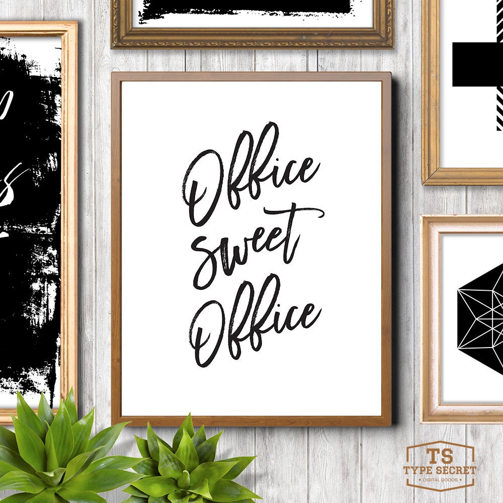Black and White Printable Art office Sweet Office | Etsy