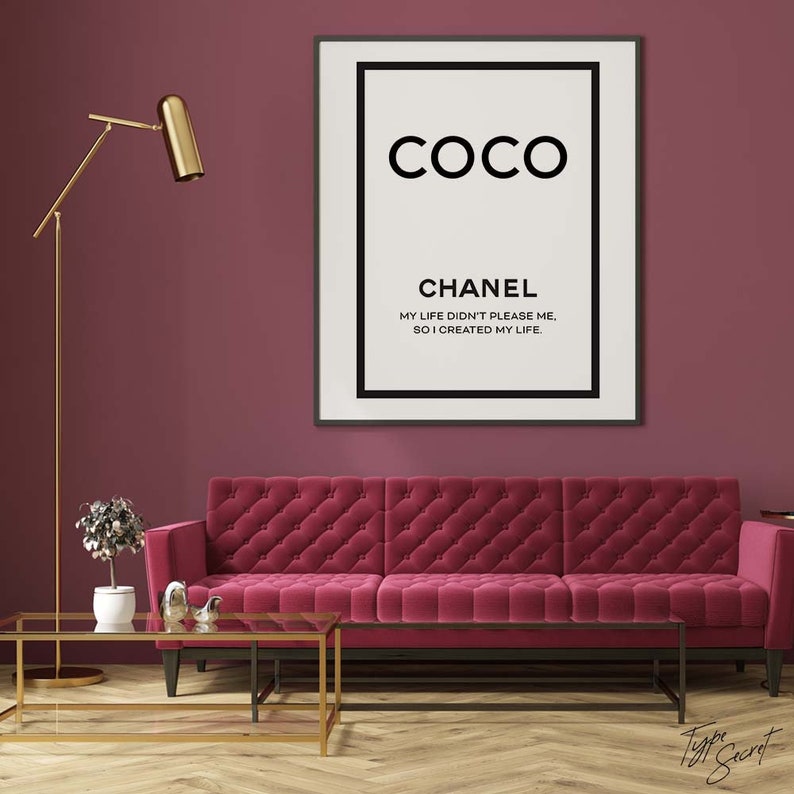 Coco Chanel printable Coco French printable art Chanel quotes | Etsy