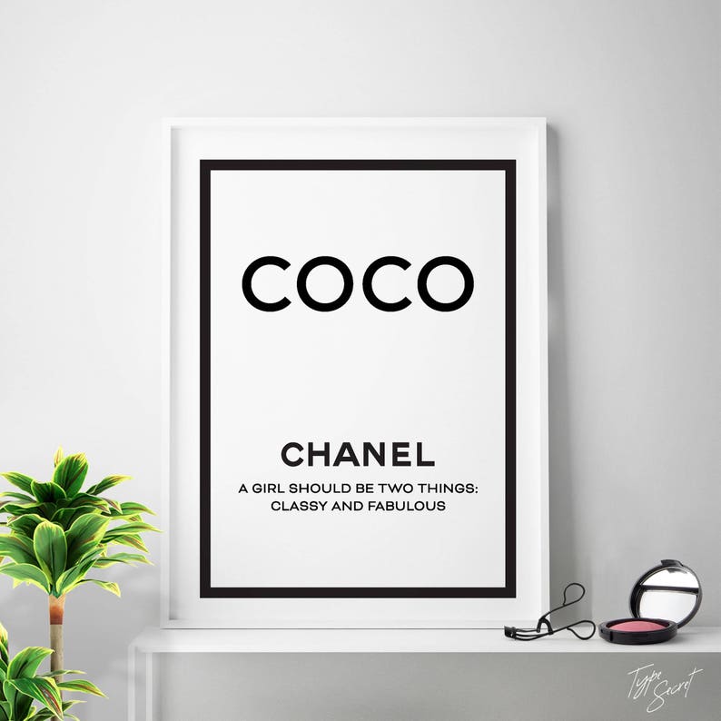 Coco Chanel print Chanel printable art Chanel quotes Chanel | Etsy