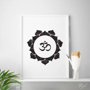 Om, Ohm, Om symbol, yoga gift ideas, yoga studio gift, lotus poster, yoga poster print, yoga studio print, yoga studio, yoga, mandala, lotus