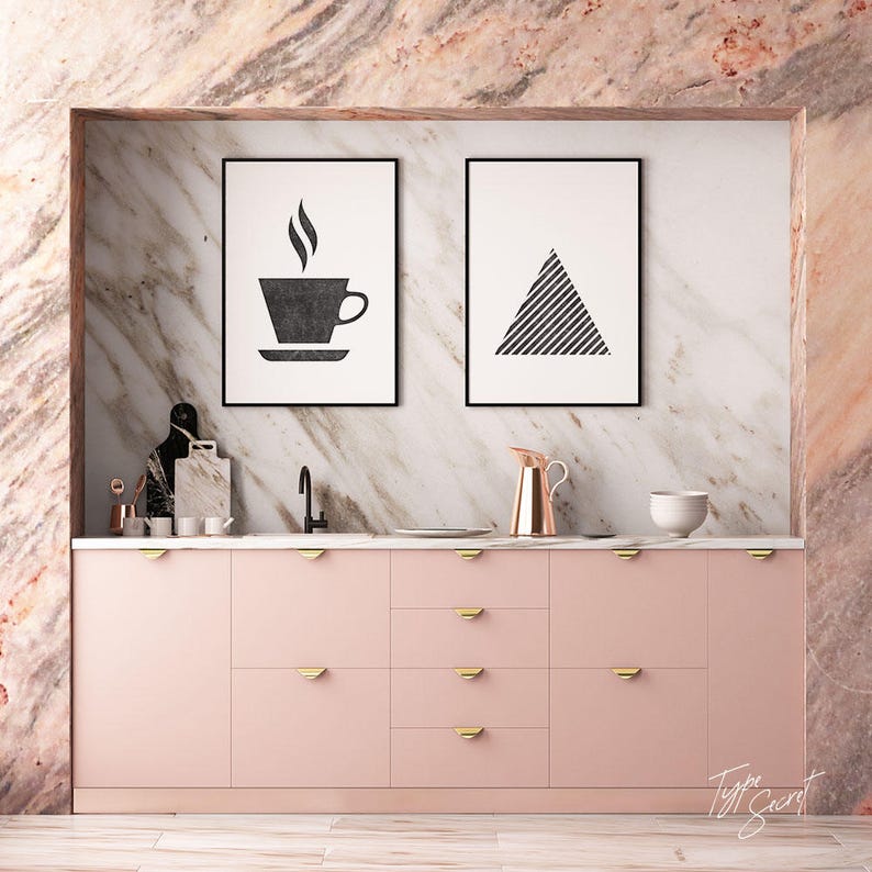 Home art decor, Scandinavian print, hot coffee cup print, kitchen print, Scandinavian print, minimalist print, Scandinavian art housewares image 2