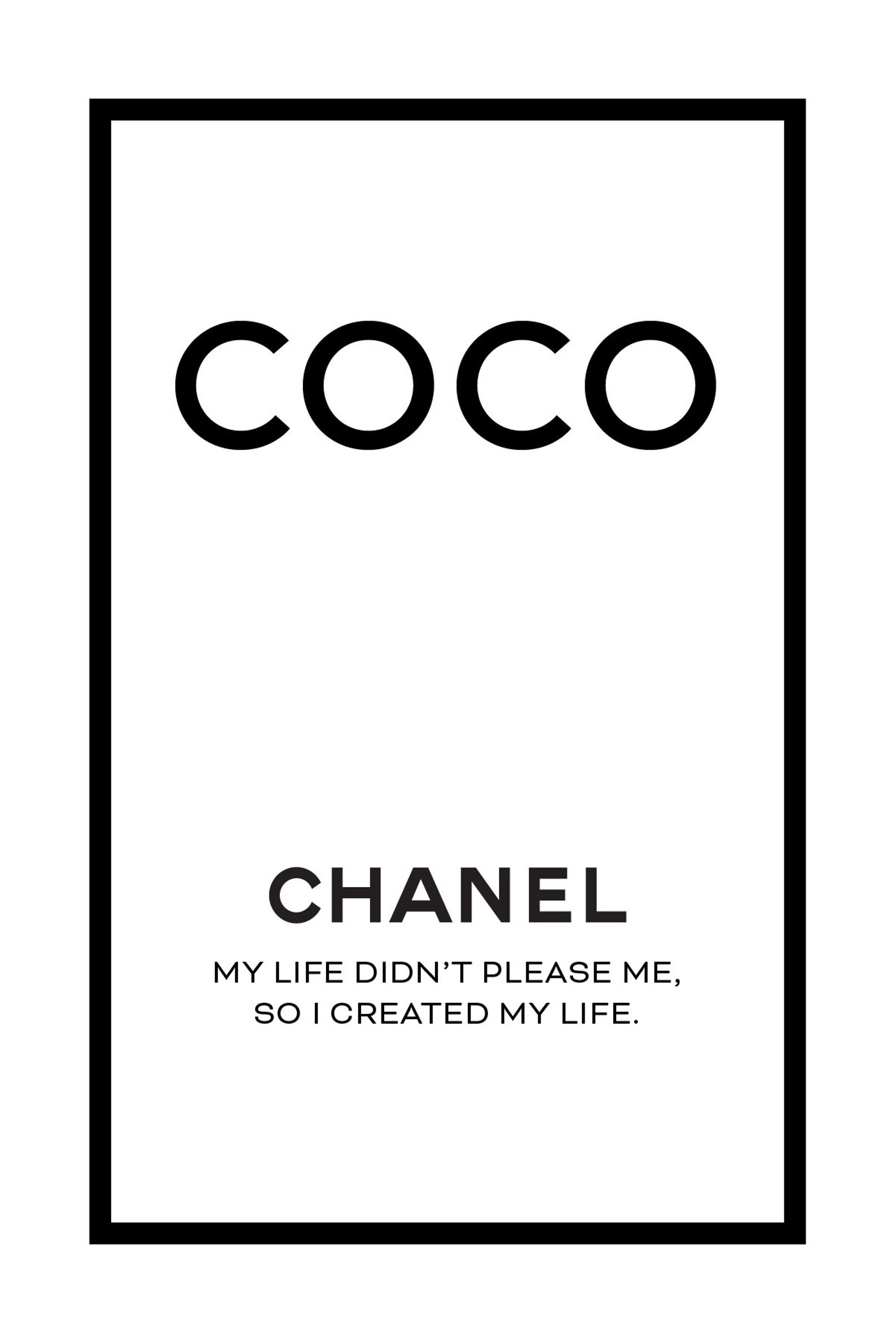 Coco Chanel printable Coco French printable art Chanel quotes | Etsy