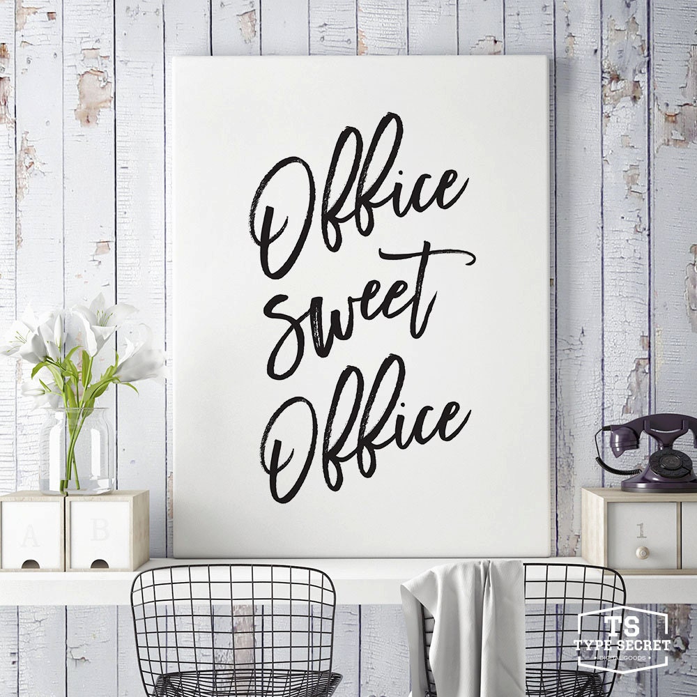 Black and White Printable Art office Sweet Office | Etsy