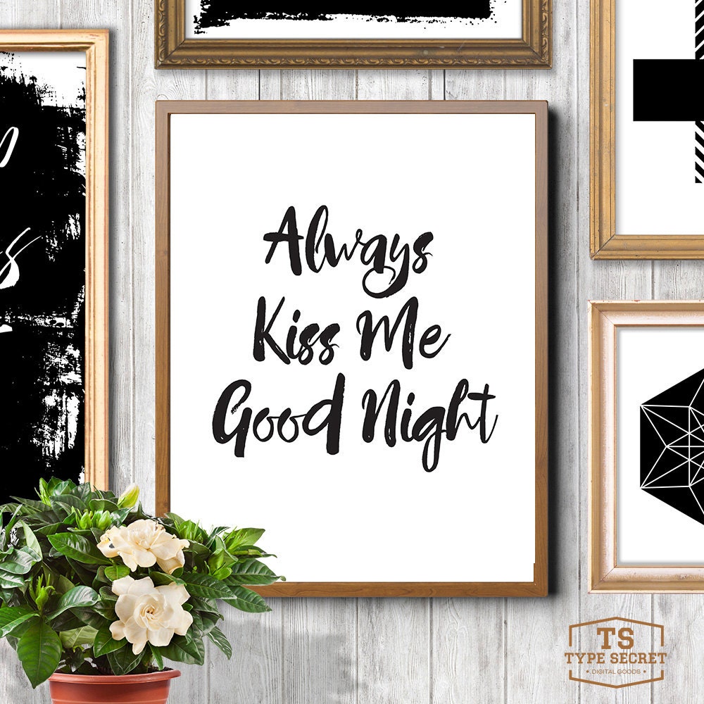 Housse De Coussin Coton 40 Cm - Always Kiss Me Goodnight - Fait Main Cornouailles