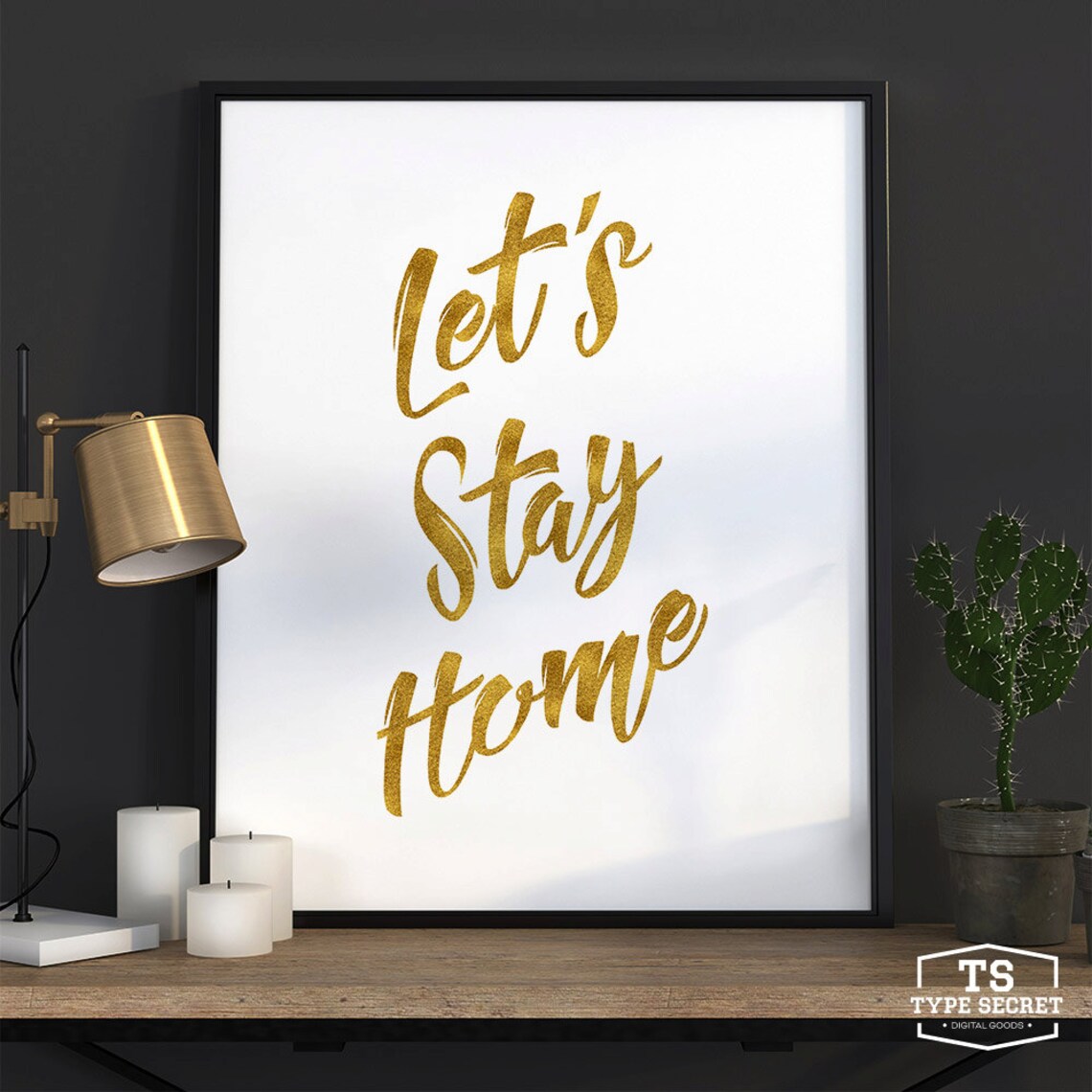 Printable Gold Foil Wall Art Typography Poster Home Art Etsy