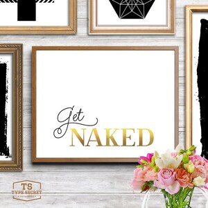 Digital Download "get Naked" Print Quote Bathroom Printable Wall Art ...