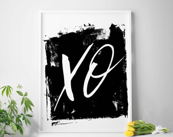 Printable art XO print typography art xo art hugs and kisses xo wall art XO wall prints downloadable art