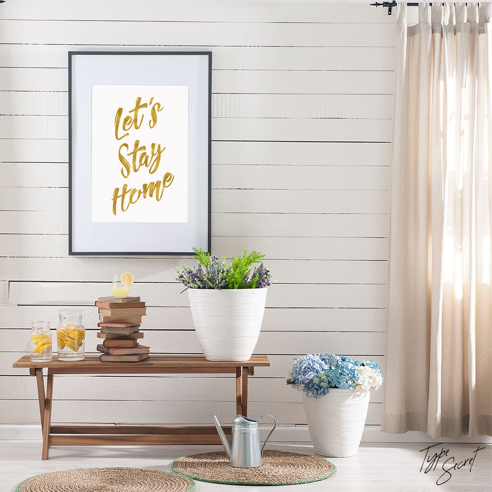 Printable Gold Foil Wall Art Typography Poster Home Art Etsy