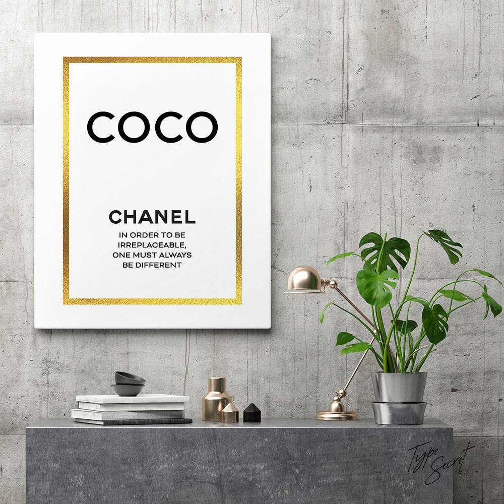 Gold Coco Chanel print Gold Chanel printable art Chanel quotes | Etsy
