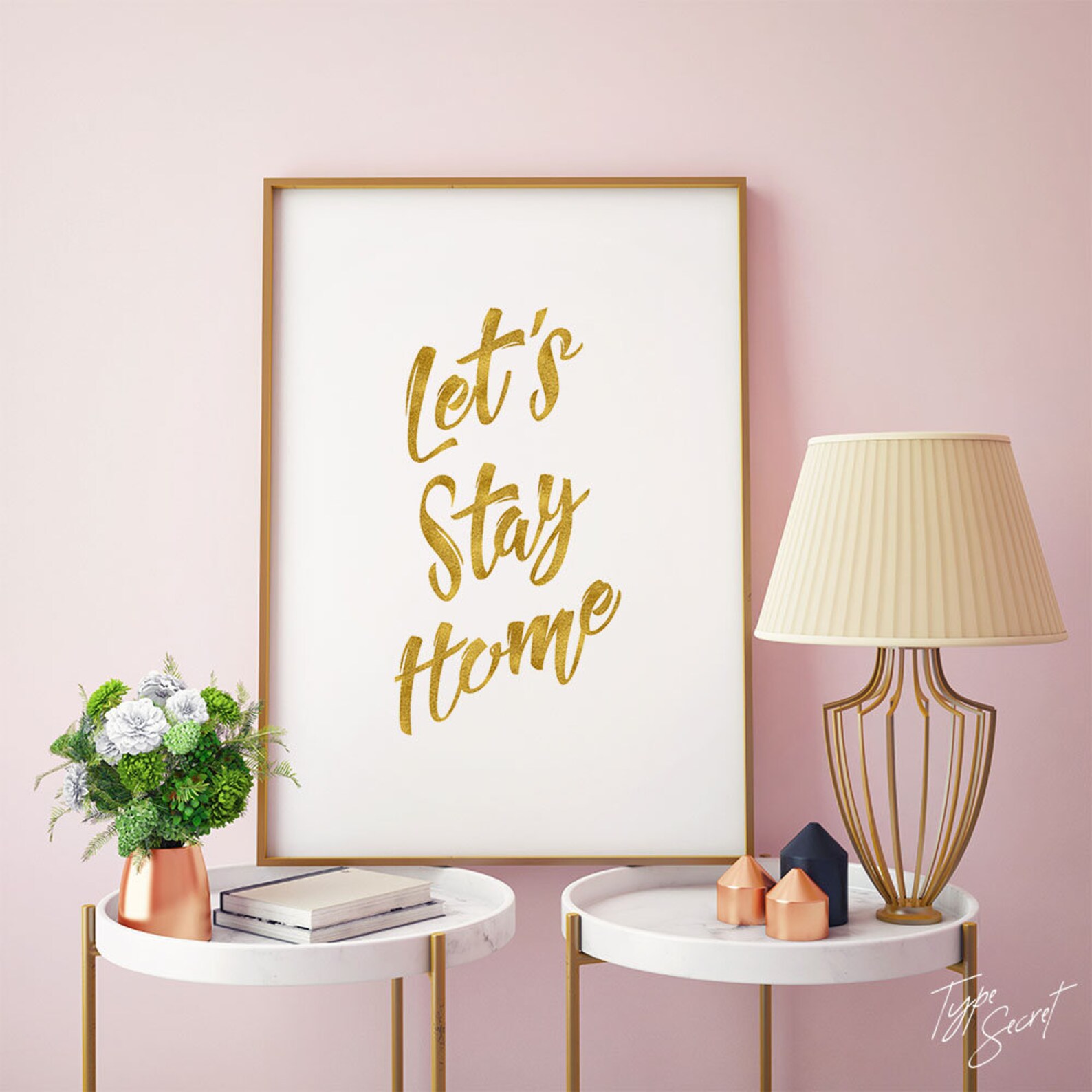 Printable Gold Foil Wall Art Typography Poster Home Art Etsy