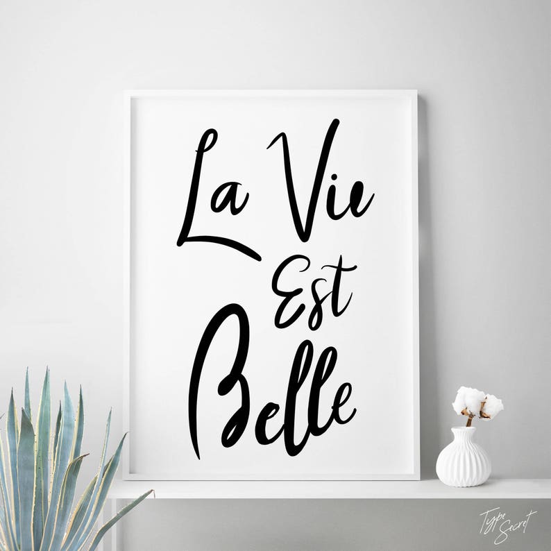 French La Vie Est Belle French quote France French wall Etsy