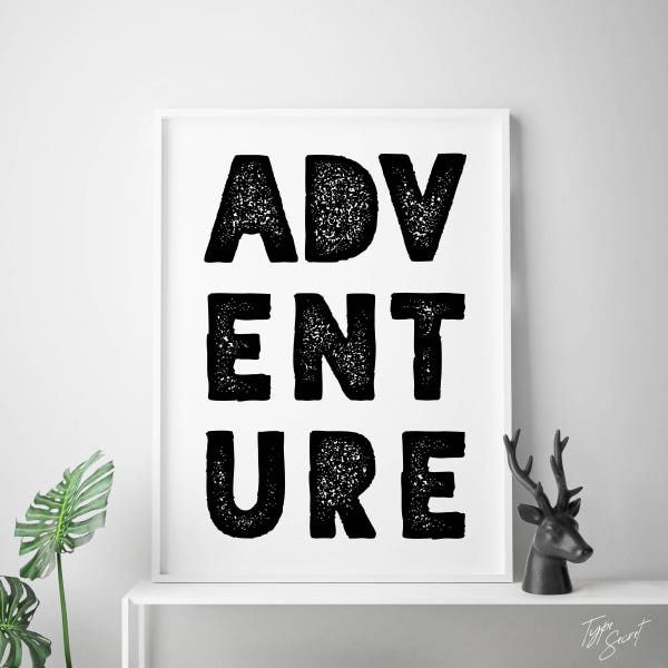 ADVENTURE quote print adventure prints adventure poster wanderlust quote adventure wall art