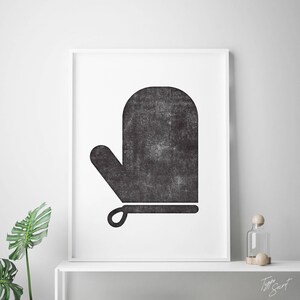 Bakery art decor, baking mitt, oven mitt, bakery print, baking print, bakery sign, bakery art housewares, letterpress style print