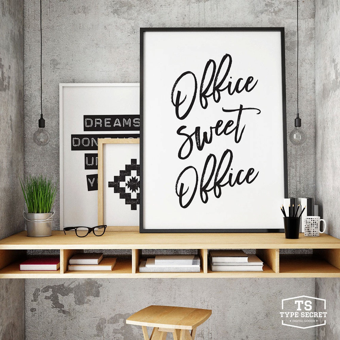 Black and White Printable Art office Sweet Office | Etsy