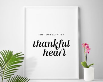 Thankful, Daily affirmations, Daily prayer, Thank God, Thankful Heart, Grateful, Thanksgiving, Reminders, Wall art, mantle art, poster room