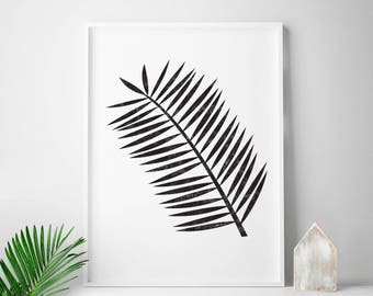 Palm leaves, palm print, tropical print, tropical art, tropical decor, summer print, summer art, split leaf, palm prints, fan palm printable