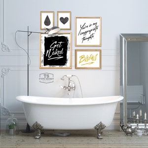 Digital Download "get Naked" Print Quote Bathroom Printable Wall Art ...