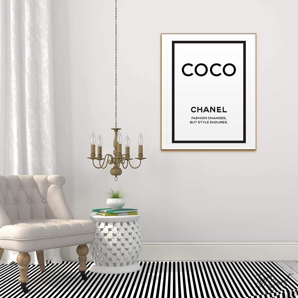 Fashion Changes But Style Endures quote Coco Chanel print | Etsy