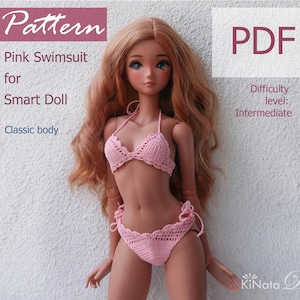PATTERN: Crocheted Swimsuit for Smart Doll 60 cm - crochet pattern in PDF