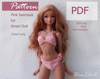 PATTERN: Crocheted Swimsuit for Smart Doll 60 cm - crochet pattern in PDF
