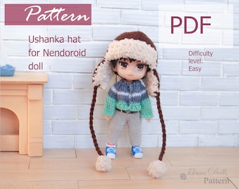 PATTERN: Ushanka hat for Nendoroid Doll - crochet pattern in PDF