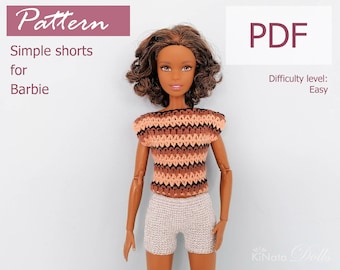 PATTERN: Simple shorts for Barb doll - crochet pattern in PDF