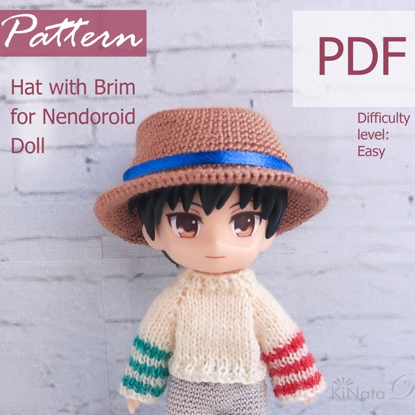 PATTERN: Hat with Brim for Nendoroid Doll - crochet pattern in PDF