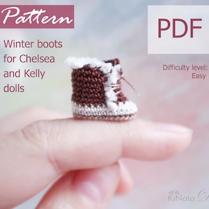 PATTERN: Winter shoes for Chelsea and Kelly dolls - crochet pattern in PDF