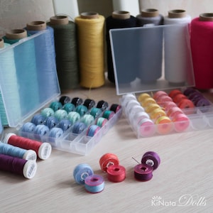 Set Mini Yarn for doll clothes, Kokonki Single Classic with Sewing Thread, Semi-Cotton Soft Yarn size 30, Yarn for crochet and embroidery