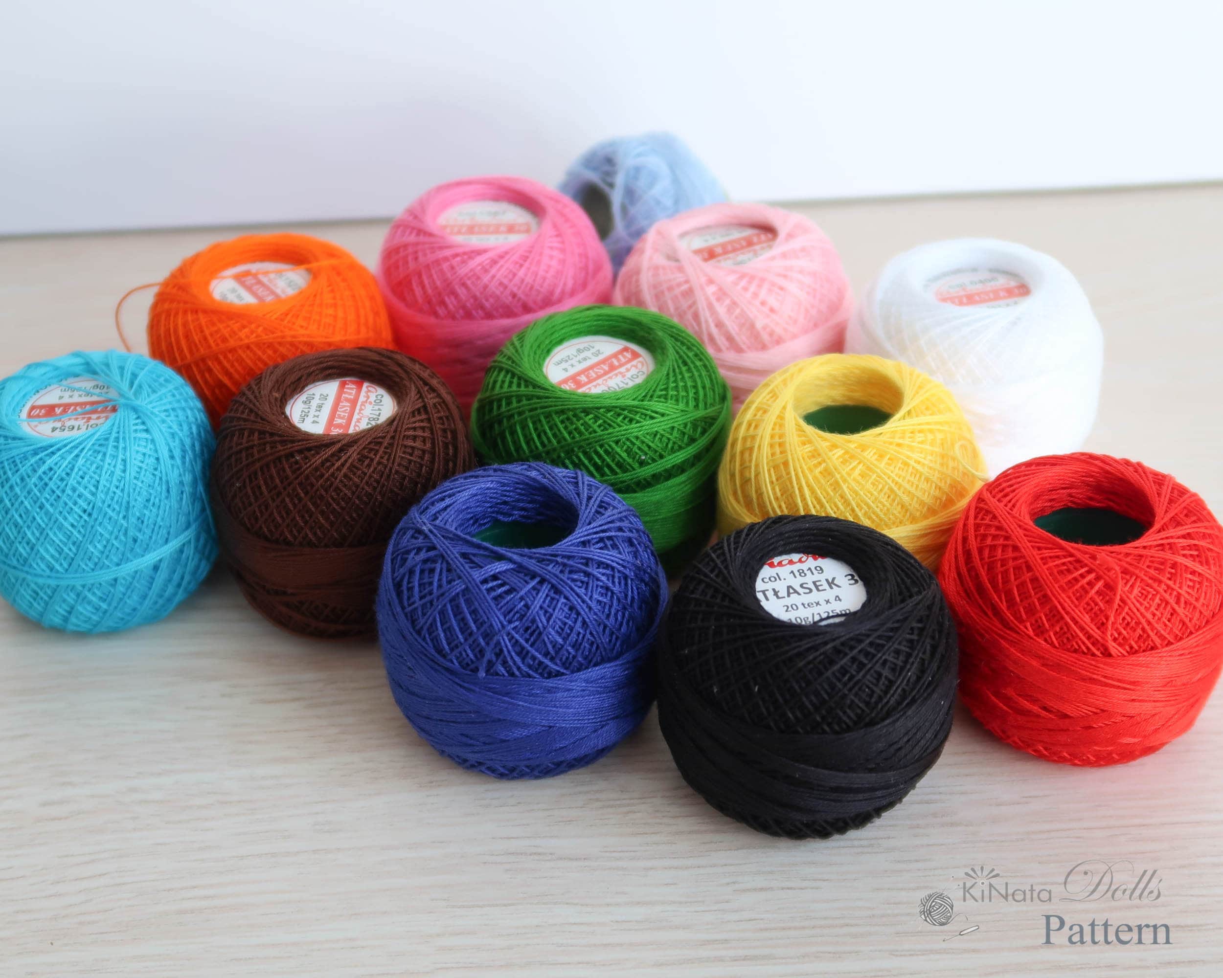 Cotton thread size 30, Thread for crochet and embroidery, Atlasek 30 10g