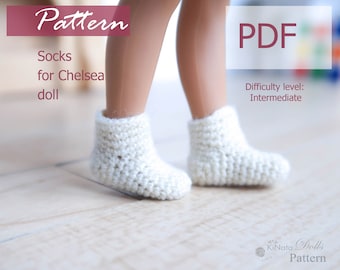 PATTERN: Socks for Chelsea and Kelly doll - crochet pattern in PDF