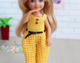PATTERN: Yellow Jumpsuit for Chelsea Doll Crochet Pattern in PDF