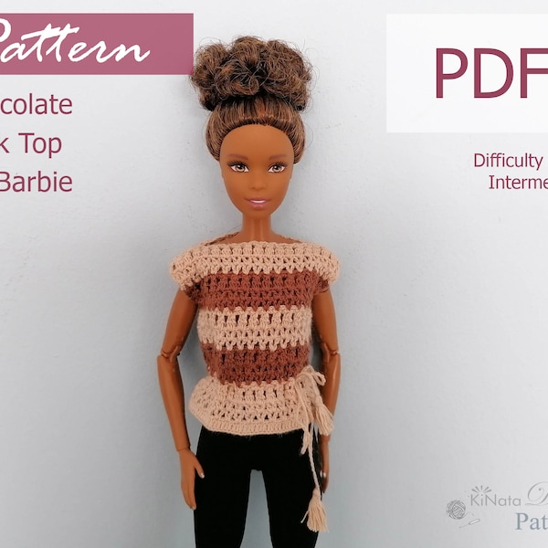 PATTERN: Chocolate Tank Top for Barb and other 12" Fashion dolls - crochet pattern in PDF