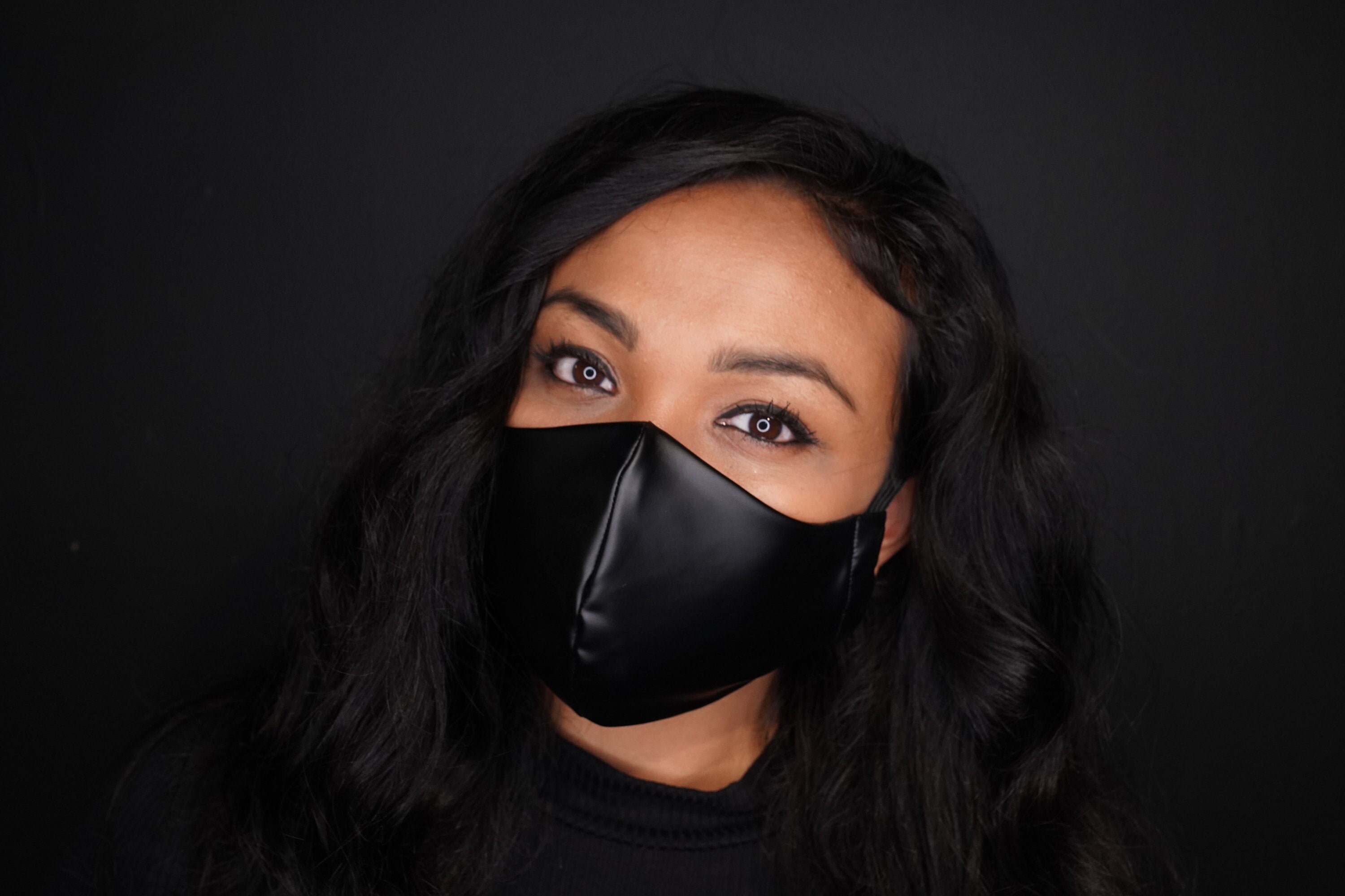 Faux Leather Face Mask Etsy