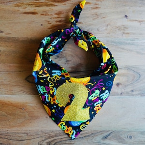 Happy Birthday Dog Bandana, Custom Birthday Number Dog Bandana, Dog Birthday Bandana for Pictures, Pet Neckwear