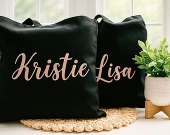 Personalized Any Name Tote Bag, Bridesmaid Tote Bag, Custom Name Tote Bags